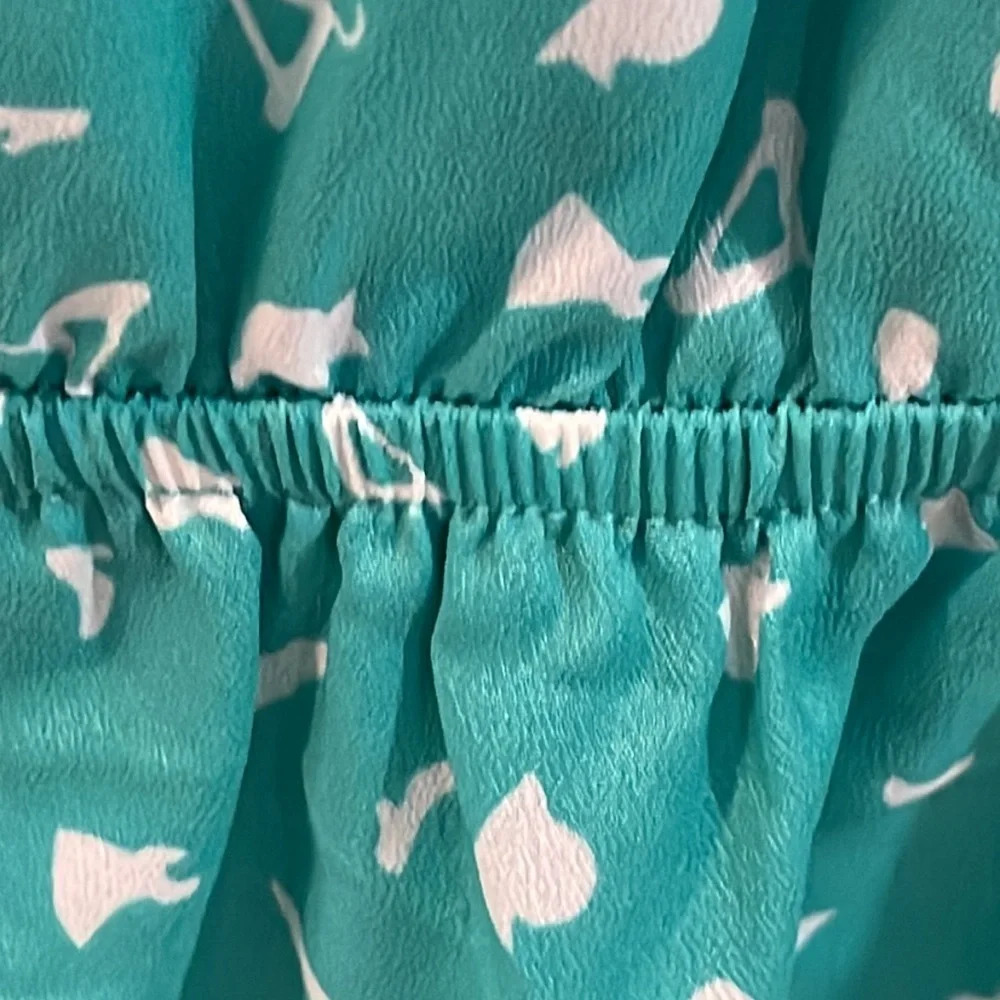 Flying Tomato Flying Green White Short Sleeve Retro Dress  size small - Picture 12 of 16